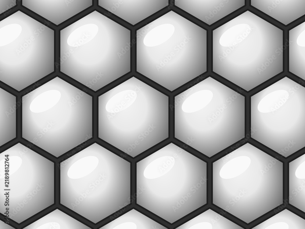 Obraz premium Shiny Puffed Quilt Cells Dimensional Textile Design
