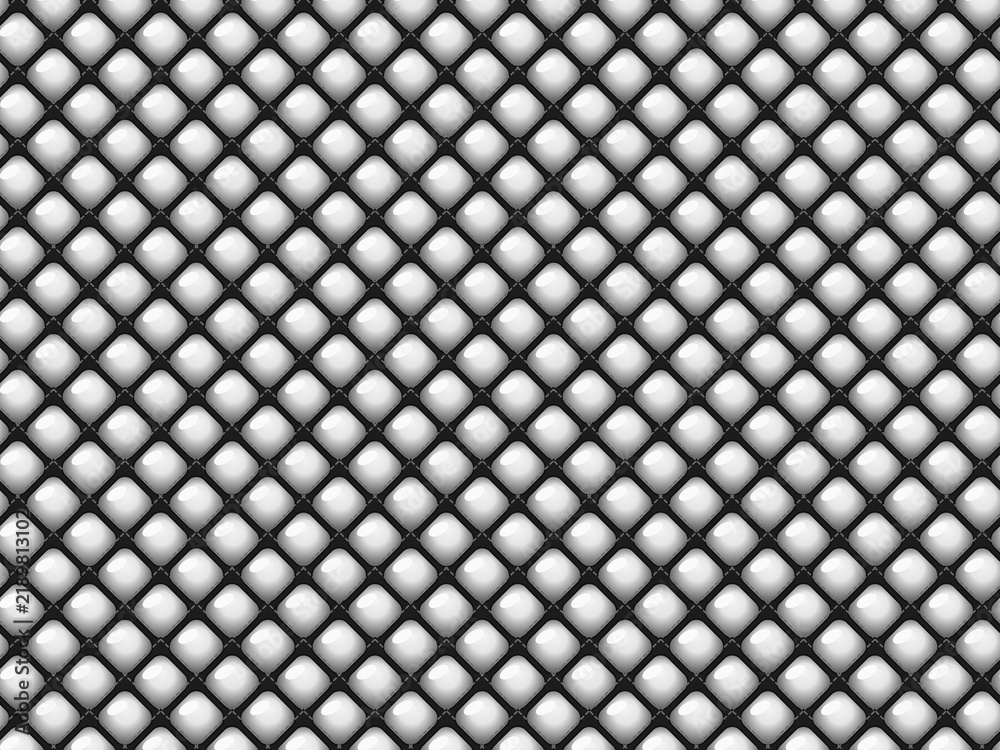 Obraz premium Shiny Puffed Quilt Cells Dimensional Textile Design