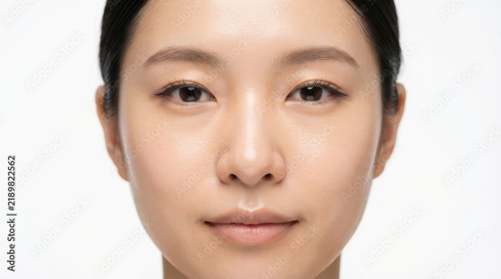 Obraz premium Close-up portrait of a young Asian woman with natural flawless skin