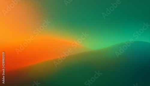 Blurred Gradient Emerald Green To Orange Abstract Background