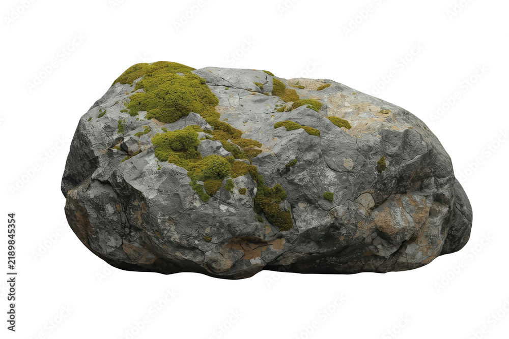 Obraz premium Rugged Moss Covered Stone Boulder