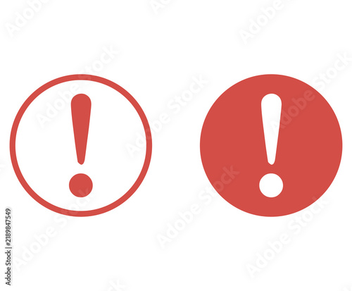Exclamation mark alert icon set featuring attention notification symbols and round warning icons in outline and solid vector styles illustration