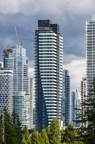 View of residential area in Burnaby, Metro Vancouver, British Columbia, Canada.