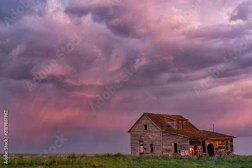 Abandoned house in the storm