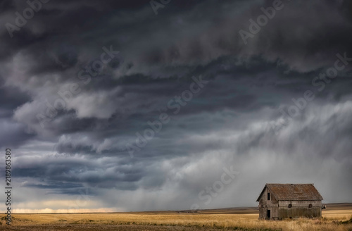 Storm clouds over the barn