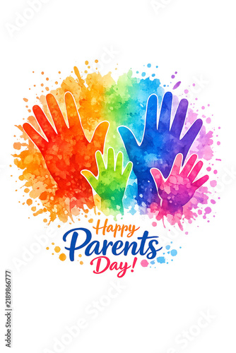 Happy Parents Day - Colorful Hands Greeting Card