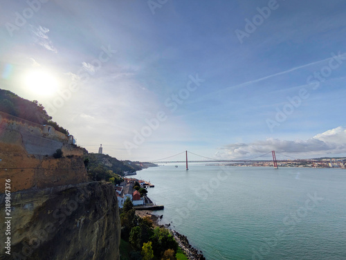 April Bridge Cristo Rei  Lisbon