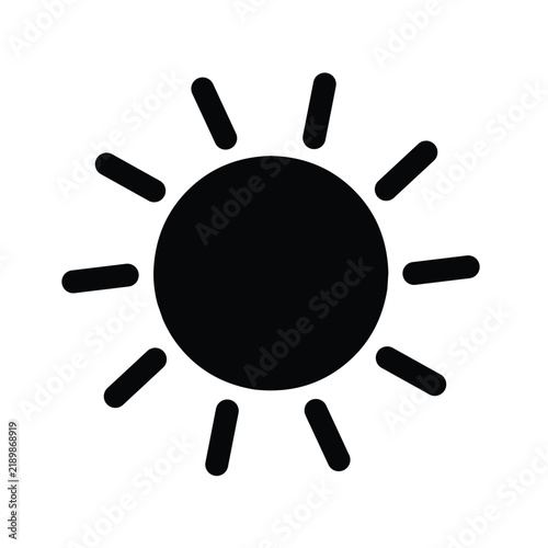 Minimalist Sun Icon Vector Illustration for Weather and Energy Design