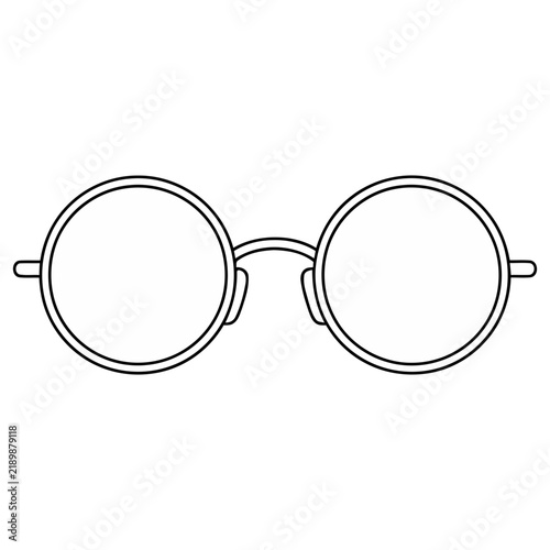 Round Eyeglasses Outline
