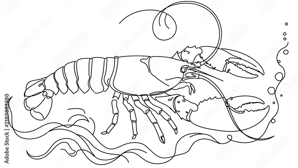 Fototapeta premium Lobster on white background.