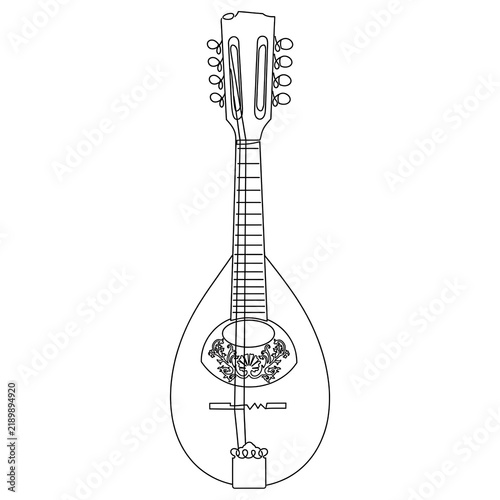 Mandolin Instrument white background.