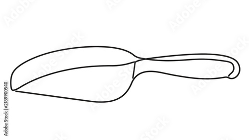 Spoon white background simple line art.