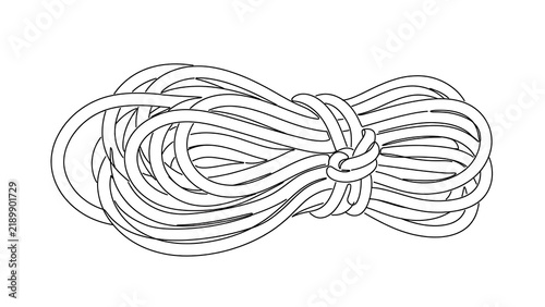 Rope knot on white background.