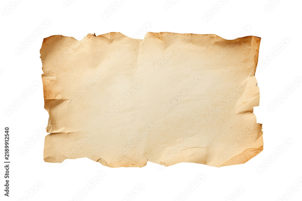 Fototapeta premium Aged blank parchment with burned edges