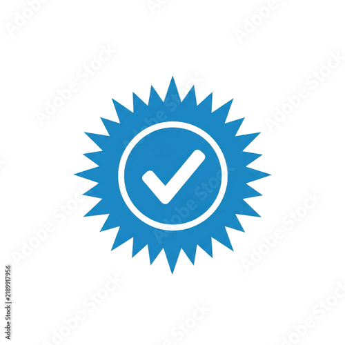 Blue checkmark icon for success or approval
