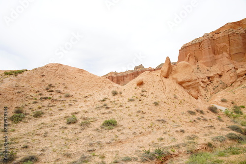 Cuadro en lienzo Real shot of loess erosion Danxia landform stratification gully soil mountain