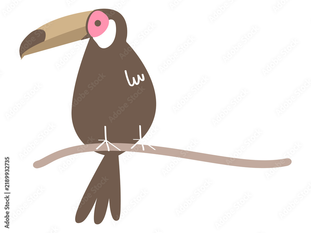 Fototapeta premium Toucan bird png pastel illustration, transparent background