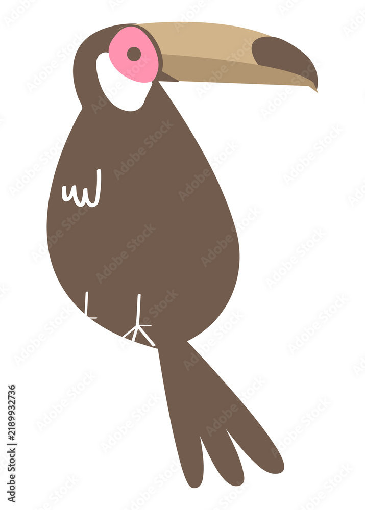 Fototapeta premium Toucan bird png pastel illustration, transparent background