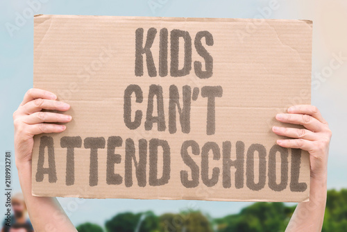 Принти на полотні "Kids can't attend school" Displacement and facility closures disrupt child education