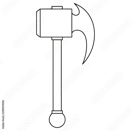 Stylized Axe with Hammer Head