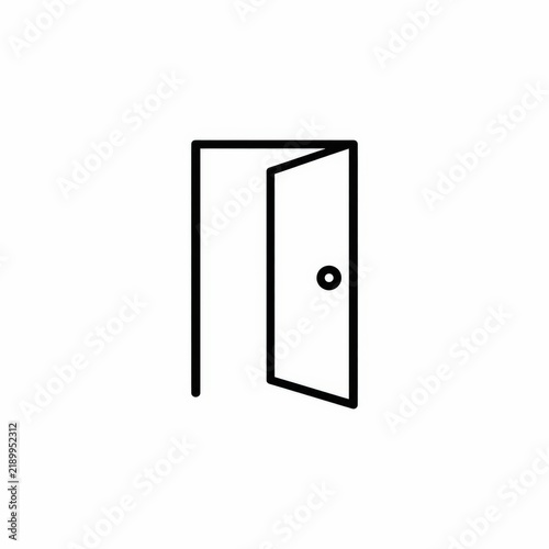 Line Art Icon of an Open Door, Representing Opportunity, Entrance, and New Beginnings