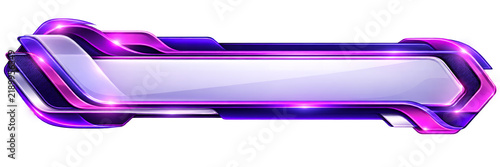 Futuristic Banner: A sleek, futuristic banner with a vibrant purple and blue gradient, illuminated with glowing light effects, ready for digital design.