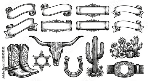 Rustic western banner collection