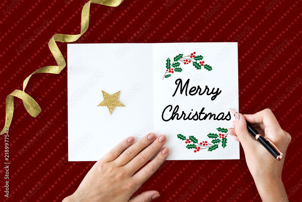Naklejka premium Merry Christmas Family Time Celebration Holiday Concept