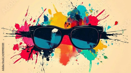 Modern Artistic Representation of Sunglasses in Motion