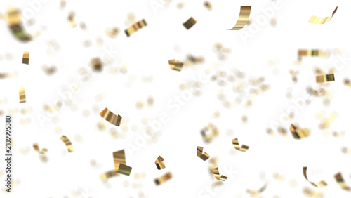 confeti confetti blured red golden falliing - 3d rendering