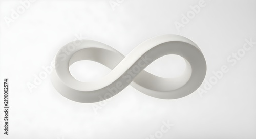 Naklejka 3D Infinity Loop Shape Object Isolated on White Background