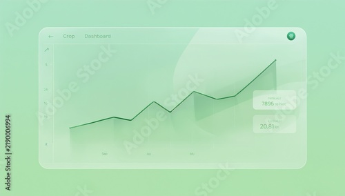 Digital Dashboard Display with Graphs and Data Charts on Transparent Screen