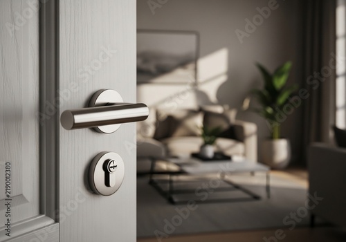 Ajar Entrance: Soft Light Reveals Serene Interior