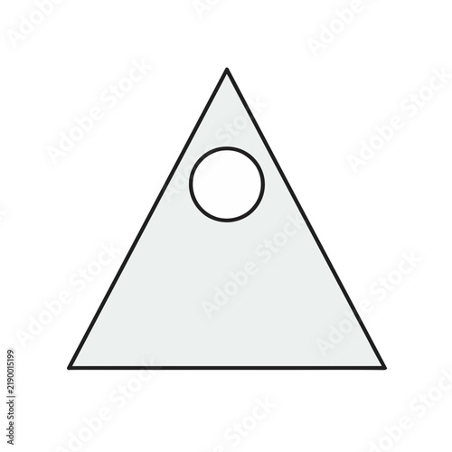 Triangle with a circle cutout