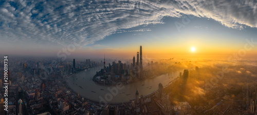 aerial view of shanghai city