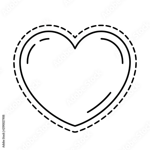 Heart shape outline with dashed border