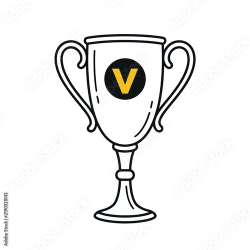 Trophy with letter V