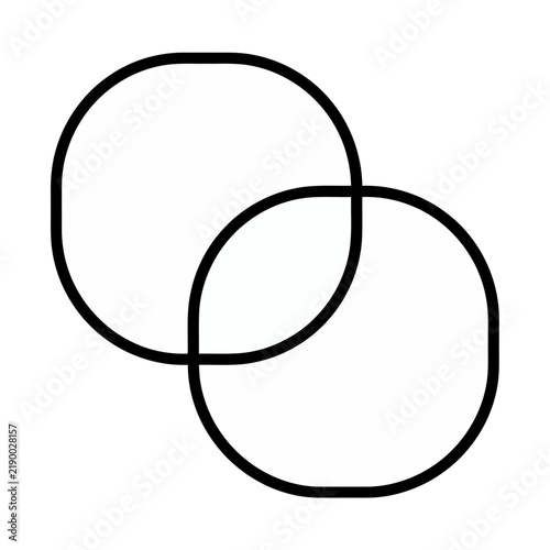 Two overlapping circles with black outlines