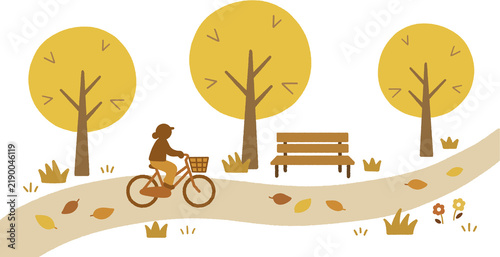 autumn bicycle park