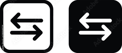 Принти на полотні Minimalist bidirectional arrow icons for user interface design with clean white