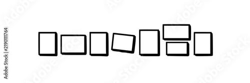 Picture Frames, Minimalist Line Icons Set, Empty Rectangular Borders, Modern Design Elements, Graphic Illustration.