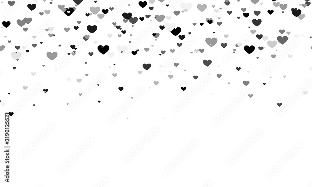 Obraz premium Heart shape confetti falling isolated on white background. Confetti heart background