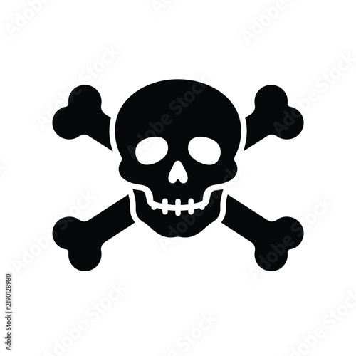 фотографія Skull and crossbones symbol vector, death and danger warning sign, pirate icon a