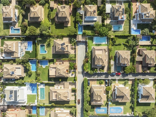 The Roche housing estate. Aerial view. Drone shot. Cádiz province, Andalusia, Spain