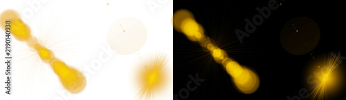 Картината върху платно Microscopic yeast cells under fluorescence microscopy with glowing bright spots