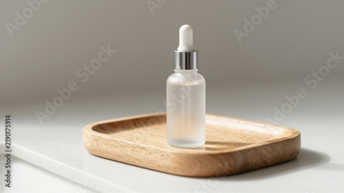 Frosted Serum Bottle Wooden Tray