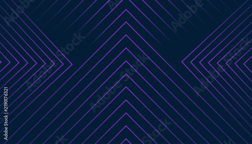Modern Geometric Chevron Grid Pattern Abstract Background with Purple Neon Glowing Lines on Dark Blue Background for Technology Banner Cover Design