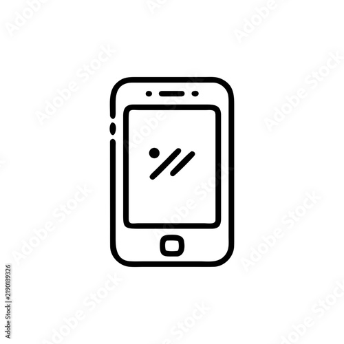 Mobile phone smartphone outline icon for digital communication apps.