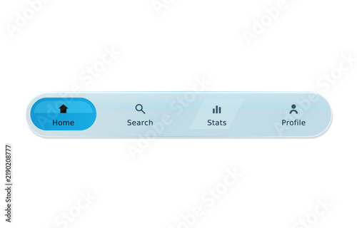 Glass Tab Bar Interface Element Vector Graphic