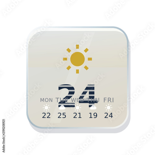Glass Weather Widget Yew Vector Illustration